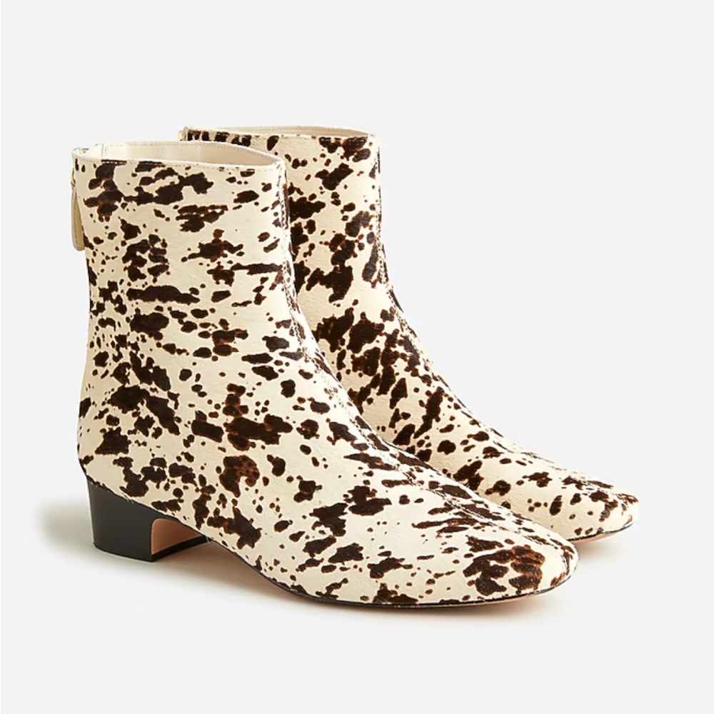 J. Crew Roxie Zip-Back Ankle Boots in Calf Hair Size 11